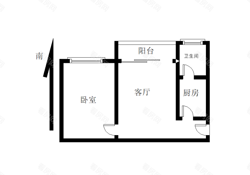 皇庭世纪小区1室1厅1卫户型图46