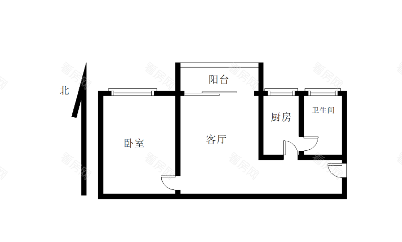 皇庭世纪小区1室1厅1卫户型图53