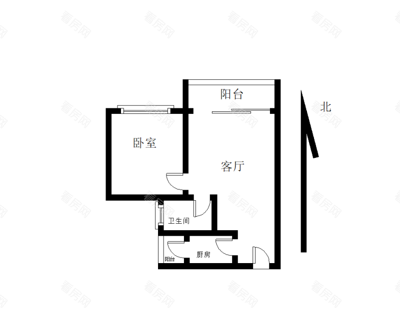 皇庭世纪小区1室1厅1卫户型图9
