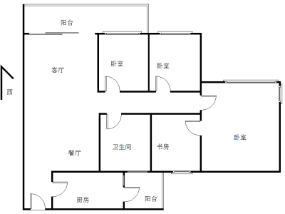 雍景豪园荟景台小区4室2厅1卫户型图1