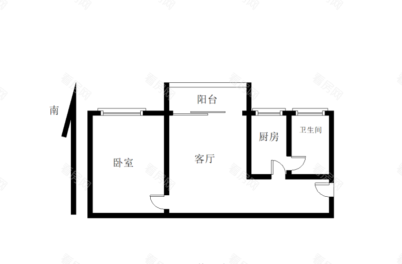 皇庭世纪小区1室1厅1卫户型图66
