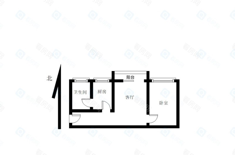 皇庭世纪小区1室1厅1卫户型图68