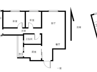 金泓凯旋城一期小区2室2厅1卫户型图1