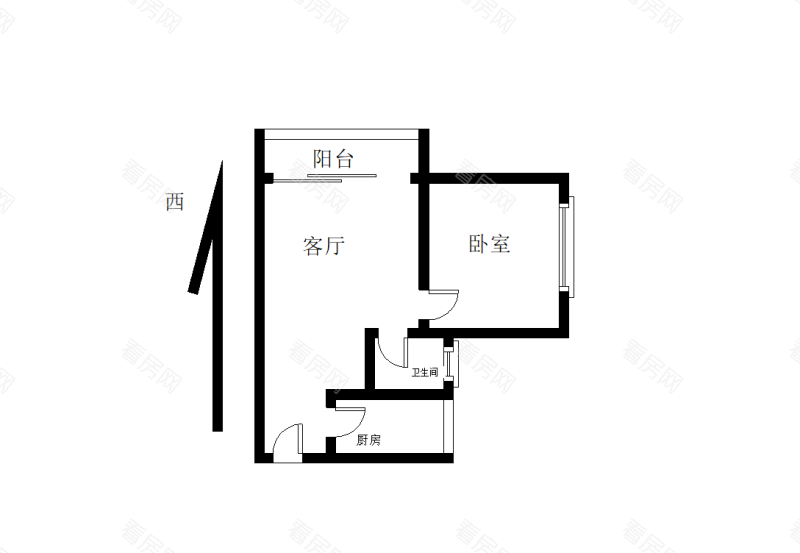 皇庭世纪小区1室1厅1卫户型图34