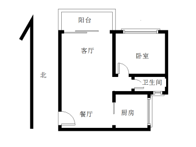 棕榈假日小区1室2厅1卫户型图2