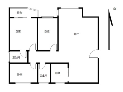 金港豪庭小区3室1厅2卫户型图4